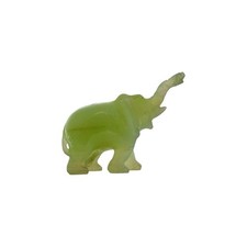 Elephant Figurine Small Jade Hand Carved Sculpture Vintage Asian Decor picture