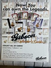 Vintage 1990’s GIBSON GUITARS PROMO POSTER Music Store ADVERTISEMENT 20” X 16” picture