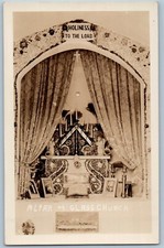 c1940's Altar Of Glass Church Holiness To The Lord Sparta WI RPPC Photo Postcard picture