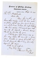 1870 Phillips Academy Andover MA Letter Treasurer’s Office to Rev. D. Oliphant picture