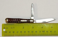 Vintage 1940-64 Case XX 25 1/2 Small Coke Bottle Red Scales Pocket Knife USA picture