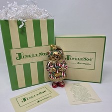 NIB JingleNog Holly Beary Ornament #80482 Hand Blown & Painted in Poland picture