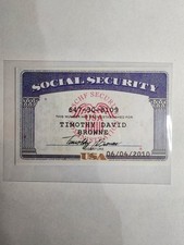 2022 MSCHF Boosted Packs V2 Timothy David Browne Social Security Card Non-Sport picture
