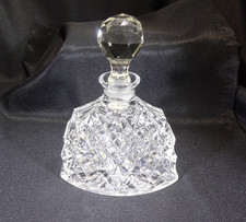 Vintage 1950's Diamond Cut Lead Crystal Perfume Bottle picture