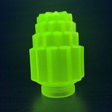 New Bohemian Satin Vaseline Uranium Glass SkyScraper Shade 7