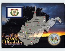 Postcard State Map of West Virginia USA picture