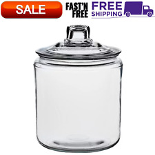 Anchor Hocking Heritage Hill Clear Glass Jar with Lid Kitchen Storage, 1 Gallon picture