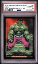 2024 UPPER DECK MARVEL MASTERPIECES '92 PLATINUM #32 HULK LENTICULAR PSA 10 picture