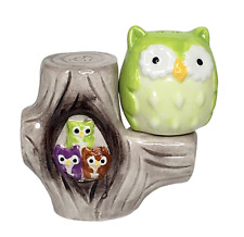 Chef's Best Owl & Tree Stump with Baby Owls Salt and Pepper Shakers picture