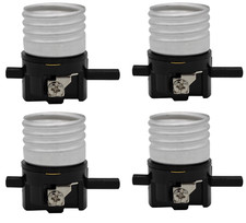 Push Thru Socket Interior - On/Off Lamp Socket, Medium Base E26 Socket | 4 Pack picture