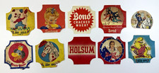 Vintage 1950s Bread End Labels Lot of 10 Bond Sunbeam Holsum Hopalong Cassidy picture