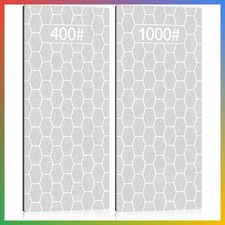 Diamond Sharpening Stone Set 400 1000 Grit Knife Whetstone Plate 2PC picture