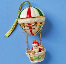 2025 Lenox Santa in Christmas HOT AIR BALLOON Ornament Porcelain 24k New Boxed picture