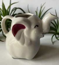 Vintage SHAWNEE Baby Elephant Pottery Creamer Air Plant Succulent Planter 5' picture