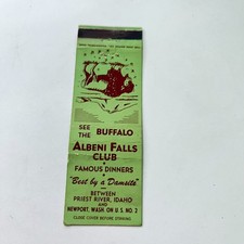 Albeni Falls Club Famous Dinners Newport WA Vintage Matchbook Cover 4MB109-6 picture