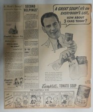 Campbell's Soup Ad: Great Soup On Everybody's List from 1930's 12 x 14 inches picture