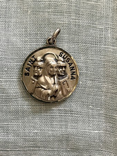 Vintage Creed Sterling Silver Saint Susanna Catholic Religious Charm Medal picture
