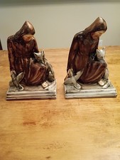 1945 Rookwood Pottery Bookends 6883-Saint Francis Of Assisi- Clothilda Zanetta picture