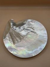 Vintage Exquisite Natural Mother of Pearl Shell Footed Caviar Serving Dish READ picture