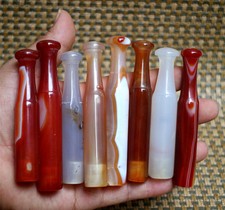 Wholesal 3Pcs China Exquisite Hand-Carved Brazil Agate Cigarette Holder Filter picture