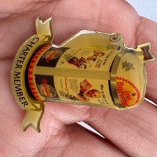 Vintage Budweiser Lapel Pin Gold Beer Stein Charter Member Retro Barware Pin picture