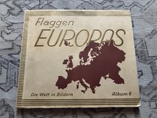 VINTAGE EUROPEAN FLAGS GERMAN CIGARETTE CARD ALBUM ca. 1930 - COMPLETE, FULL picture