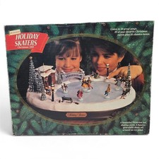 1995 Mr. Christmas Holiday Skaters Victorian Ice Skating Scene w/ 50 Songs picture
