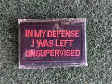 In My Defense I Was Left Unsupervised RED Hook Tactical Airsoft Morale Patch picture