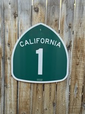 Authentic Reflective California Highway 1 Sign With Ca Print Stamp picture