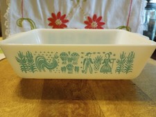 Vintage 1957-1968 Pyrex 503 Butterprint Turquoise 1.5 Qt Dish NO LID picture