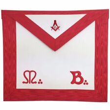 Master Mason Scottish Rite Apron - Red Moire Ribbon Freemasonry picture