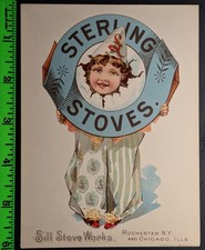 Vintage Sterling Stoves Girl Jester Trade Card picture