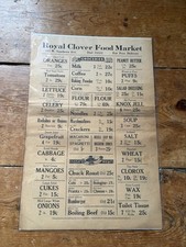 Vintage 1930s 1940s Royal Clover Food Market Grocery Store Newspaper Ad Flyer picture