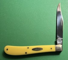 1979 One Dot Case XX Yellow 31048 Slimline Trapper Single Blade Knife Made in US picture