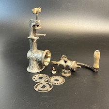 Vtg Keystone No. 20 Meat Grinder Hand Crank Table Mount USA Cast Iron Set picture