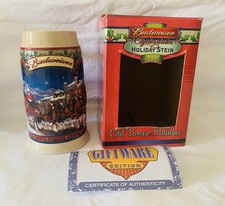 2003 Budweiser Clydesdales Christmas Holiday Stein Old Towne Holiday with Box picture