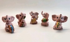 Vintage 5 Piece Kitschy MCM Anthropomorphic  Pink Elephant Band Made In Japan picture