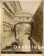 Romantic Venice Italy 1880 Photo Molo e Prigioni/Ponte dei Sospiri Gondola Boat  picture