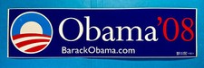 2008 Barack Obama Presidential Primary Campaign Bumper Sticker 11.5