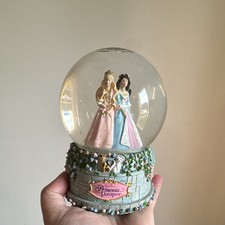 RARE VINTAGE Barbie Princess & the Pauper Musical Snow Globe Water Globe picture