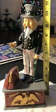 Uncle Sam Cast Iron Working Mechanical Coin Piggy Bank picture