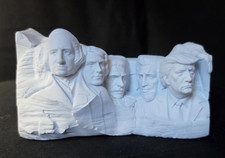 Trump Mount Rushmore Desk Statue - USA Made Presidents Resin Figurine - White picture