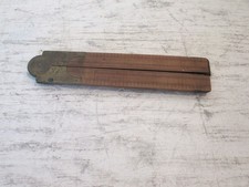 Vintage Boxwood & Brass Carpenter's Folding Rule, Round Joint, Missing 1 section picture