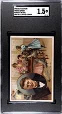 1890's CHOCOLAT SUCHARD THOMAS EDISON CARD SGC 1.5 POP 1 (LONE JACK INVENTORS) picture