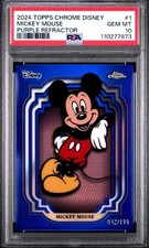 2024-2025 Topps Chrome Disney Mickey Mouse Purple Refractor /199 #1 MINT PSA 10 picture