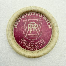 Vintage PRR Pennsylvania Railroad Dinnig Car Milk Bottle Cap Harshbarger Altoona picture