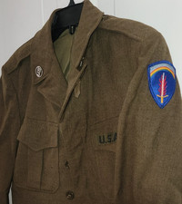 1949 US Army Europe Ike Field Jacket Wool Olive Drab 36R XS picture