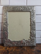VTG Arthur Court 1987 Elephant Picture Frame Silver Tone Safari Jungle Photo picture