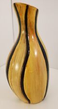 Woodlike Brown Decorative Vase With Vertical Stripes 8