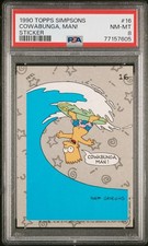 1990 Topps Simpsons BART SIMPSON #16 Cowabunga, Man PSA 8 picture